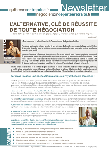 Que faire en l’absence d’un accord ? L’alternative, un puissant levier de négociation…